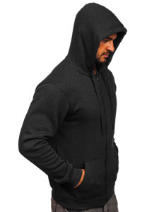 Bolf Herren Kapuzenpullover mit Reißverschluss Schwarz  2008