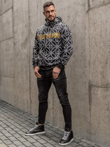 Bolf Herren Kapuzenpullover mit Reißverschluss Schwarz   27B8123A