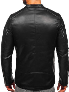 Bolf Herren Kunstlederjacke Biker Schwarz  11Z8001