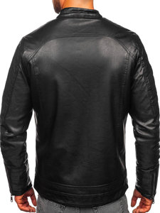 Bolf Herren Kunstlederjacke Biker Warm Gefüttert Schwarz  92531