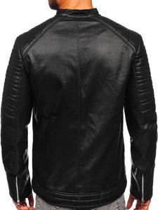 Bolf Herren Kunstlederjacke Bikerjacke Schwarz 11Z8023