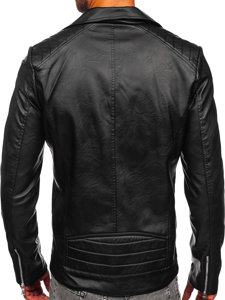 Bolf Herren Kunstlederjacke Bikerjacke Schwarz 11Z8067