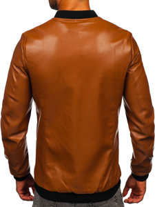 Bolf Herren Kunstlederjacke Bomberjacke Camel  11Z8107