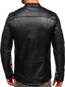 Bolf Herren Kunstlederjacke Schwarz  11Z8003