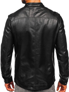 Bolf Herren Kunstlederjacke Schwarz 11Z8016