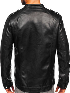 Bolf Herren Kunstlederjacke Schwarz 11Z8020