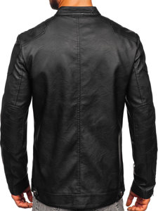 Bolf Herren Kunstlederjacke Schwarz 11Z8027