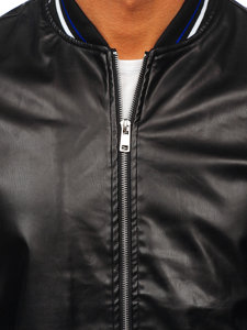 Bolf Herren Kunstlederjacke Schwarz  6707