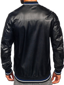 Bolf Herren Kunstlederjacke Schwarz  6707