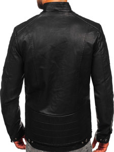 Bolf Herren Kunstlederjacke Schwarz  EX229