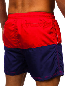 Bolf Herren Kurze Badehose Badeshorts Rot-Dunkelblau  HM062