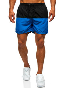 Bolf Herren Kurze Badehose Badeshorts Schwarz-Blau  HM060