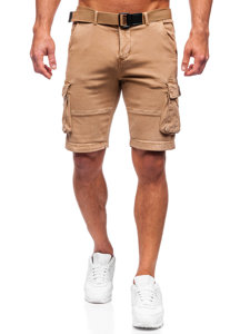 Bolf Herren Kurze Cargohose mit Gürtel  Camel MP0109KA