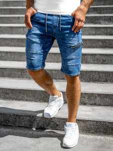 Bolf Herren Kurze Hose Jeans Shorts Dunkelblau  KG3600-3