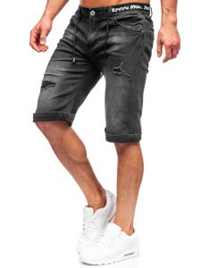 Bolf Herren Kurze Hose Jeans Shorts Schwarz  K15002-2