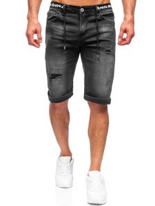 Bolf Herren Kurze Hose Jeans Shorts Schwarz  K15002-2