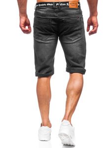 Bolf Herren Kurze Hose Jeans Shorts Schwarz  K15002-2