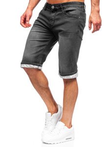 Bolf Herren Kurze Hose Jeans Shorts Schwarz  K15004-2