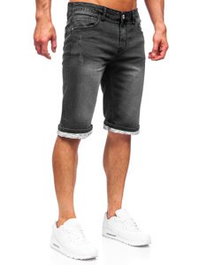 Bolf Herren Kurze Hose Jeans Shorts Schwarz  K15004-2