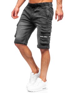 Bolf Herren Kurze Hose Jeans Shorts Schwarz  K15008-2