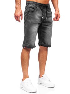 Bolf Herren Kurze Hose Jeans Shorts Schwarz  K15010-2