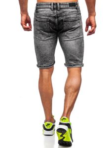 Bolf Herren Kurze Hose Jeans Shorts Schwarz  KG3753