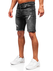 Bolf Herren Kurze Hose Jeanshose Jeansshorts Schwarz  0386