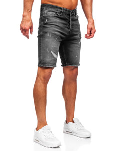 Bolf Herren Kurze Hose Jeanshose Jeansshorts Schwarz  0386