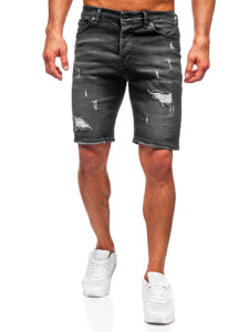 Bolf Herren Kurze Hose Jeanshose Jeansshorts Schwarz  0389