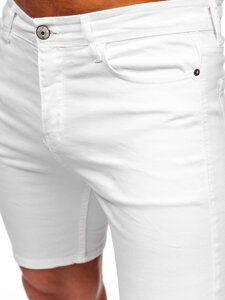 Bolf Herren Kurze Hose Jeanshose Jeansshorts Weiß  0362