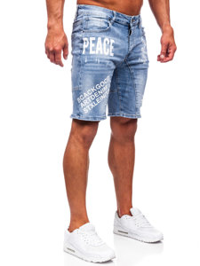 Bolf Herren Kurze Hose Jeansshorts Azurblau  MP0259BC