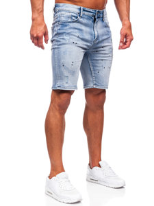 Bolf Herren Kurze Hose Jeansshorts Azurblau  MP0262BC