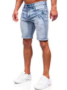 Bolf Herren Kurze Hose Jeansshorts Azurblau  MP0262BC