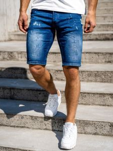 Bolf Herren Kurze Hose Jeansshorts Dunkelblau  R3000