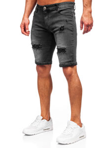 Bolf Herren Kurze Hose Jeansshorts Schwarz  TF195