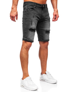 Bolf Herren Kurze Hose Jeansshorts Schwarz  TF195