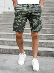 Bolf Herren Kurze Hose Shorts Cargo Hose Camo Grün  YF2226