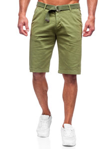 Bolf Herren Kurze Hose Shorts mit Gürtel Grün  0010