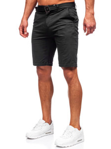 Bolf Herren Kurze Hose Shorts mit Gütel Schwarz  XX160085