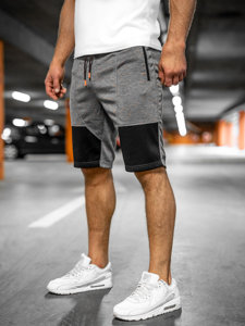 Bolf Herren Kurze Hose Sporthose Shorts Dunkelgrau  Q3859