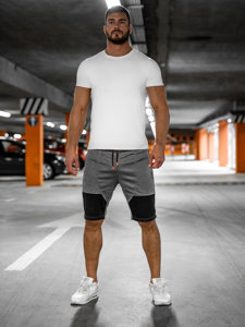 Bolf Herren Kurze Hose Sporthose Shorts Dunkelgrau  Q3859