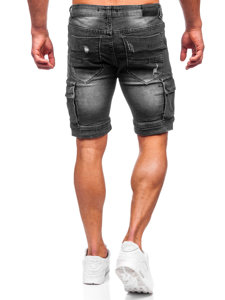 Bolf Herren Kurze Jeanshose Cargohose Shorts Schwarz  MP0039N