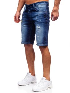 Bolf Herren Kurze Jeanshose Dunkelblau  3001