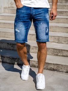 Bolf Herren Kurze Jeanshose Dunkelblau  3007