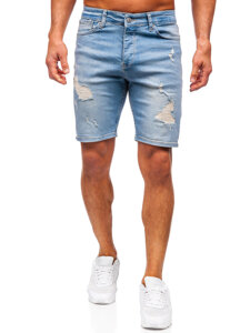 Bolf Herren Kurze Jeanshose Jeansshorts Blau  0464