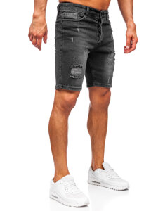 Bolf Herren Kurze Jeanshose Jeansshorts Schwarz  0491