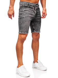 Bolf Herren Kurze Jeanshose Jeansshorts Schwarz  0668