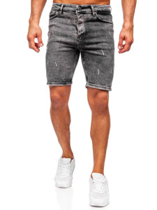 Bolf Herren Kurze Jeanshose Jeansshorts Schwarz  0668