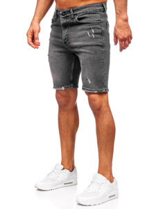 Bolf Herren Kurze Jeanshose Jeansshorts Schwarz  0676