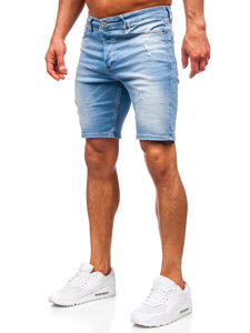 Bolf Herren Kurze Jeanshose Shorts Blau 0478